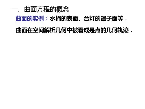 同济版高等数学第六版课件第八章第五节曲面及其方程