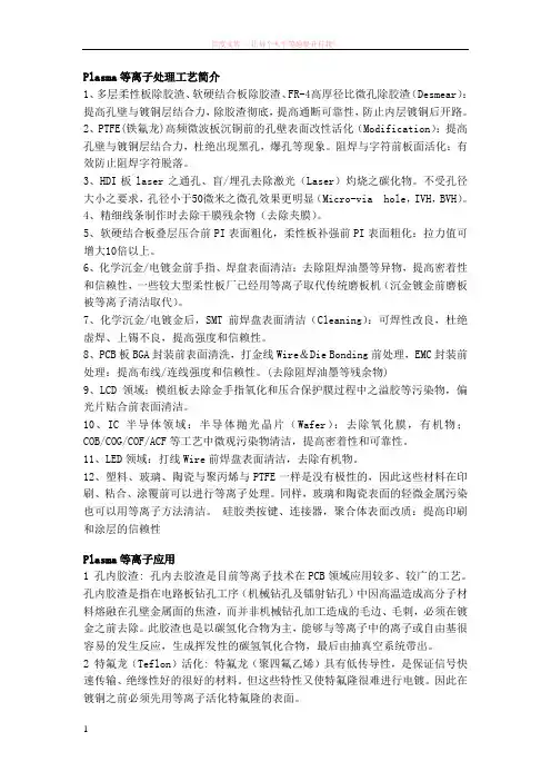 plasma等离子处理工艺简介