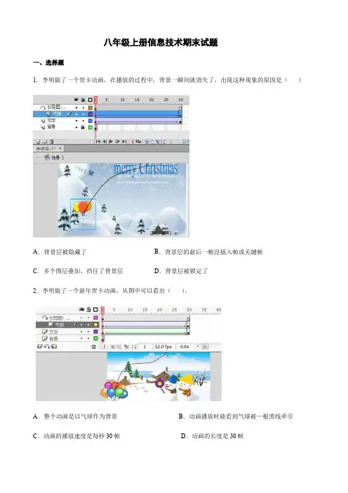 八年级上册信息技术期末试题 (2)