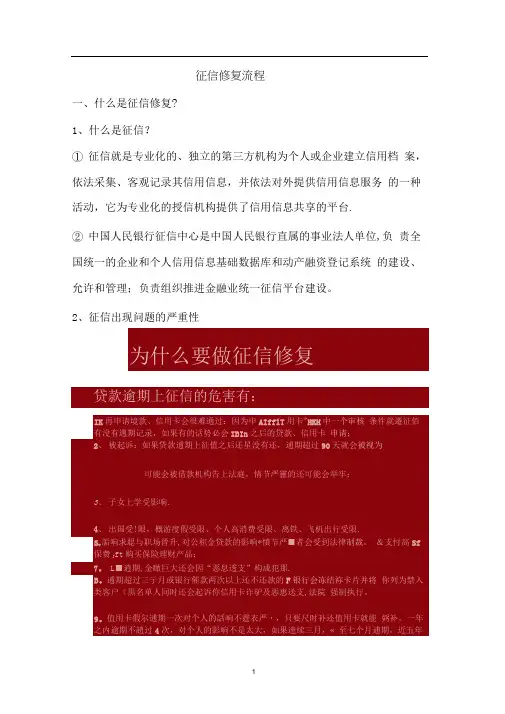 征信修复流程(最新更新)