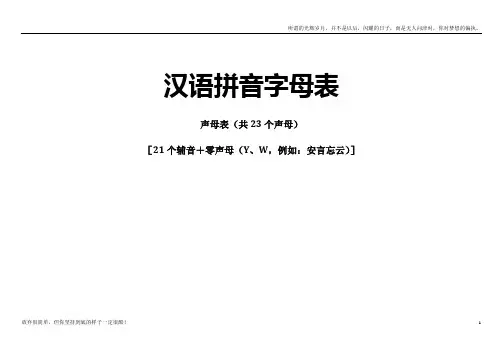 汉语拼音字母表-四线格书写(A4直接打印)(新)