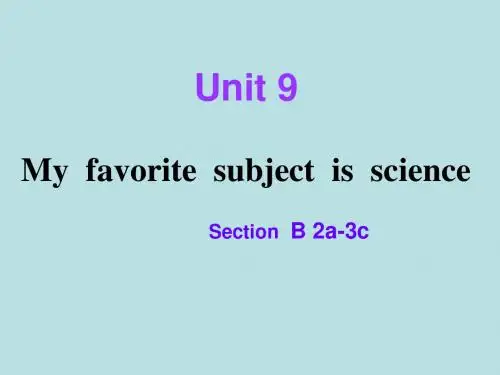 人教英语七年级上册Unit9 Section B 2a-3c(共14张PPT)