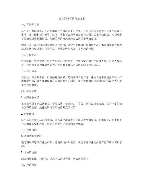 花生网络营销策划方案