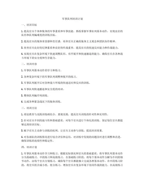 军事队列培训计划