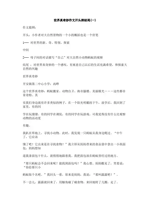 世界真奇妙作文开头深结尾