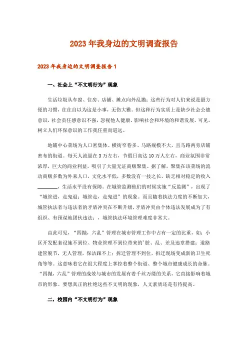 2023年我身边的文明调查报告_1