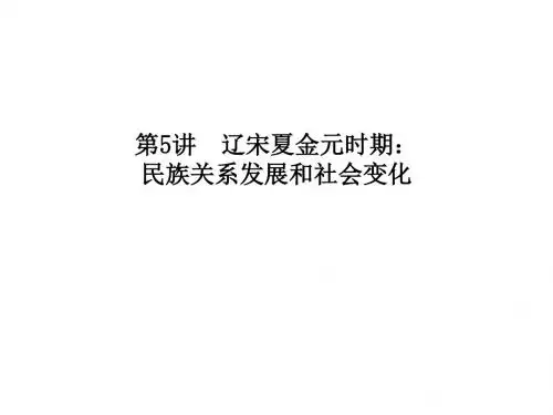 中考历史一轮复习课件第5讲辽宋夏金元时期：民族关系发展和社会变化