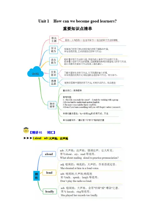 Unit1(单元知识清单)九年级英语全一册系列(人教版)