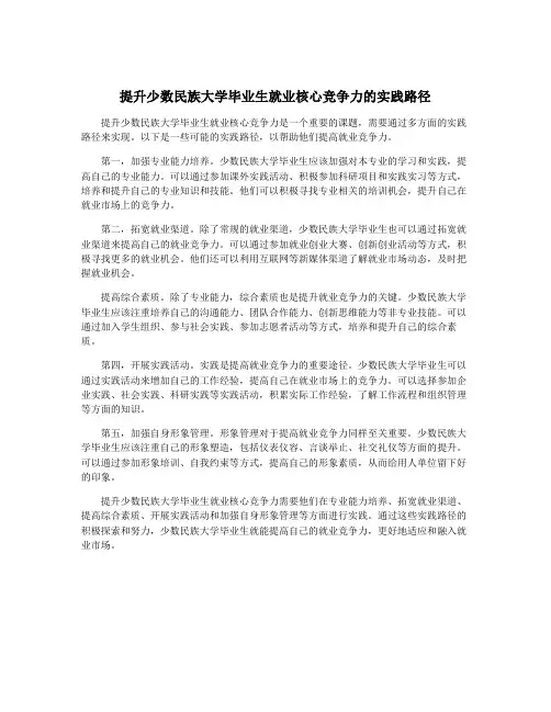 提升少数民族大学毕业生就业核心竞争力的实践路径