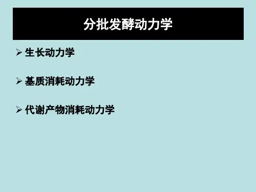 分批发酵动力学概述