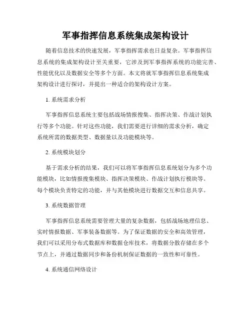 军事指挥信息系统集成架构设计
