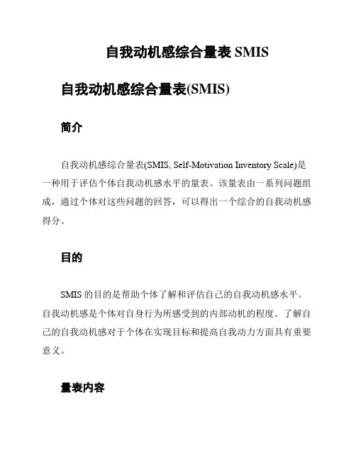 自我动机感综合量表SMIS