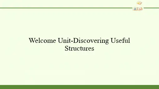 高中英语人教版精品课件《Welcome Unit-Discovering Useful Structures》
