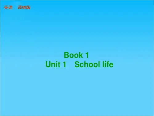 高考译林版英语(江苏专用)一轮课件BOOK 1 Unit 1 School life (共132张PPT)