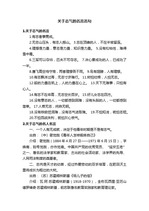 关于志气的名言名句