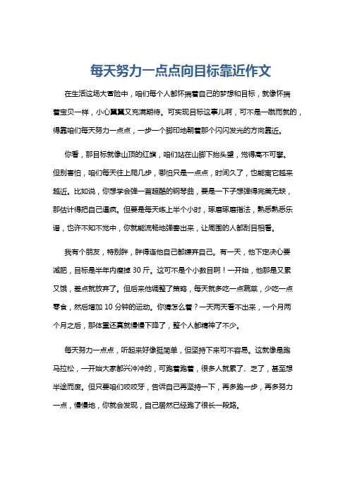 每天努力一点点向目标靠近作文