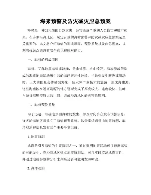 海啸预警及防灾减灾应急预案