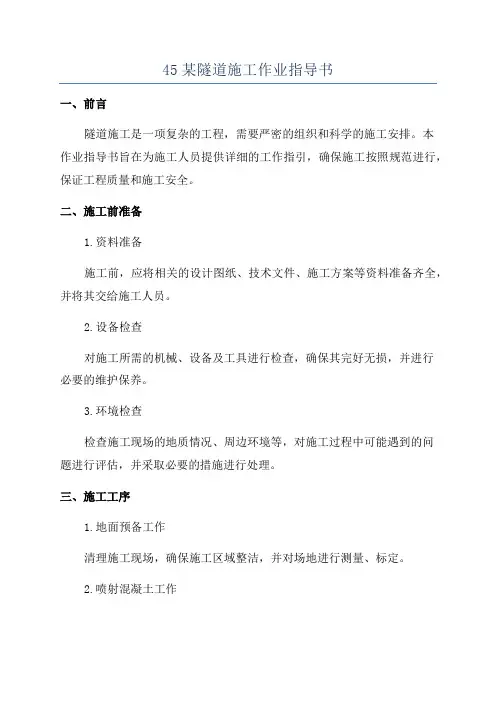 45某隧道施工作业指导书