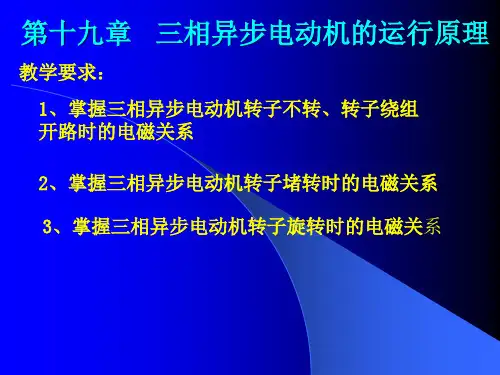 三相异步电动机的运行原理要点