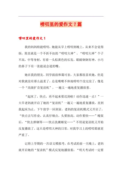 唠叨里的爱作文7篇