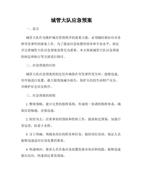 城管大队应急预案