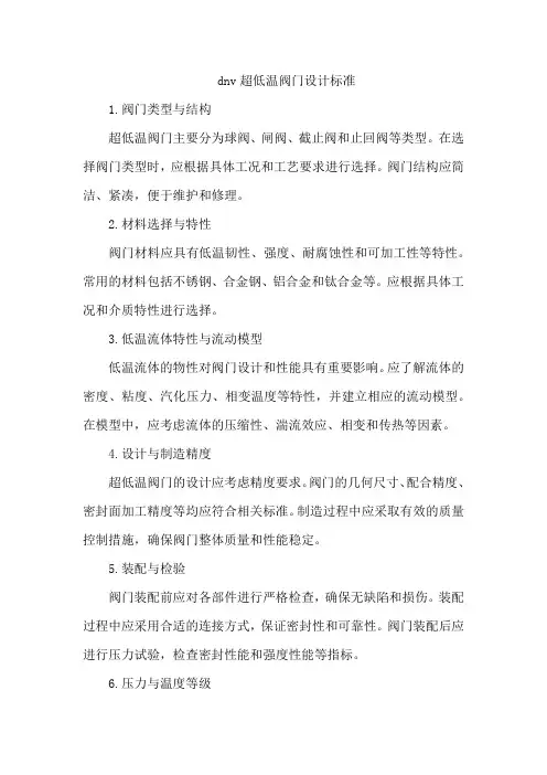 dnv超低温阀门设计标准
