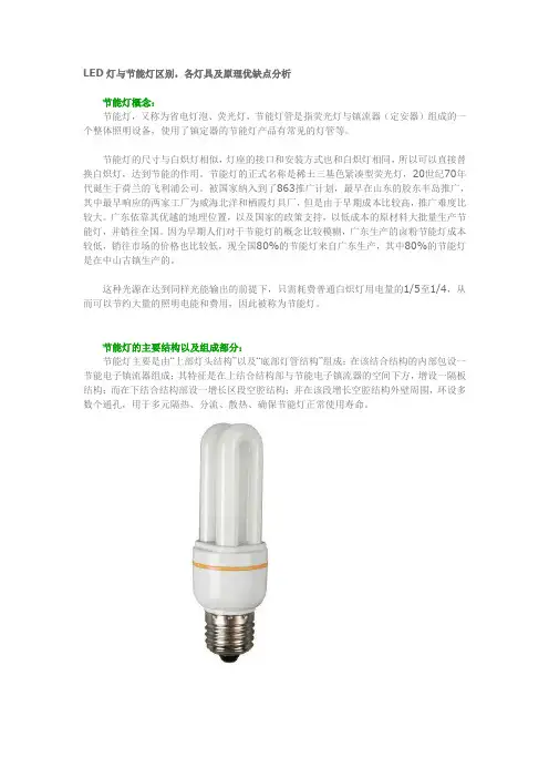 LED灯与节能灯区别,各灯具及原理优缺点分析