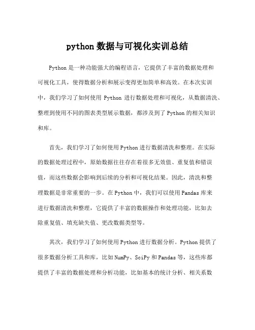 python数据与可视化实训总结