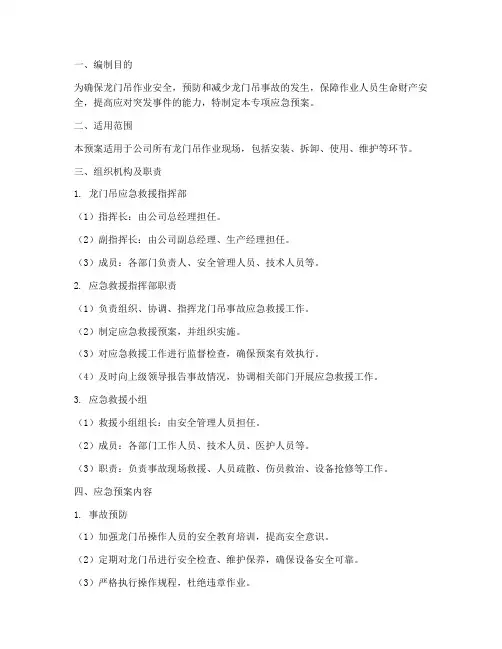 龙门吊专项应急预案