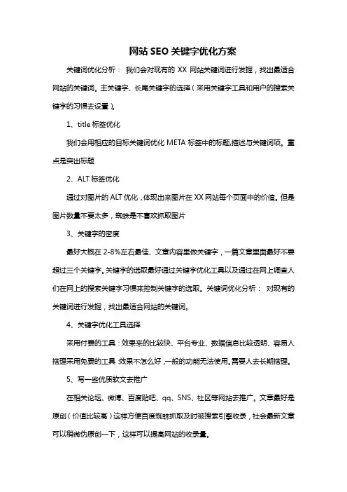 网站SEO关键字优化方案