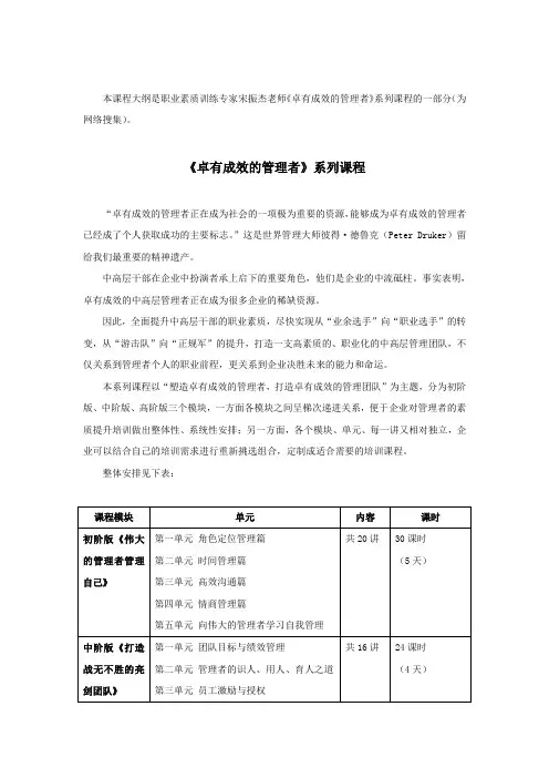 《管理者的自我管理》课程大纲.doc