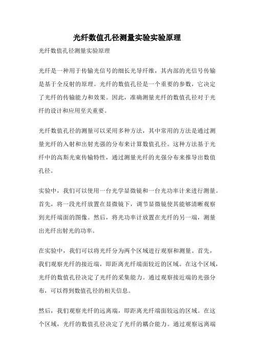 光纤数值孔径测量实验实验原理