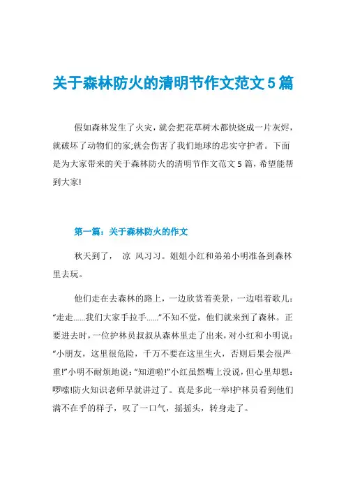 关于森林防火的清明节作文范文5篇