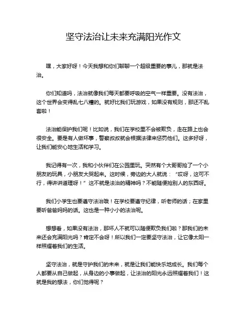 坚守法治让未来充满阳光作文