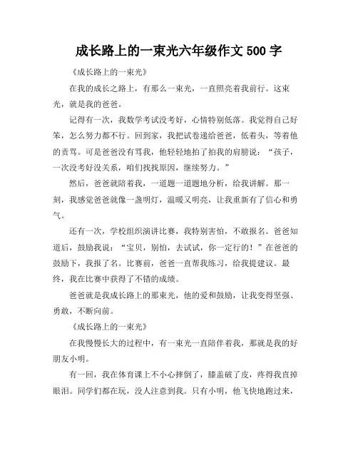成长路上的一束光六年级作文500字