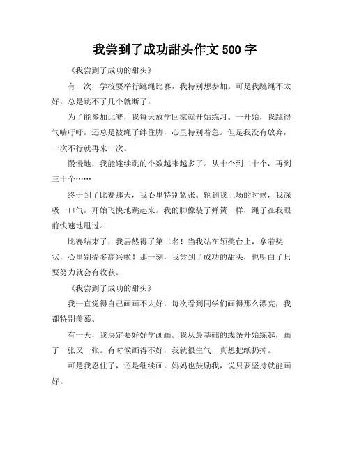 我尝到了成功甜头作文500字