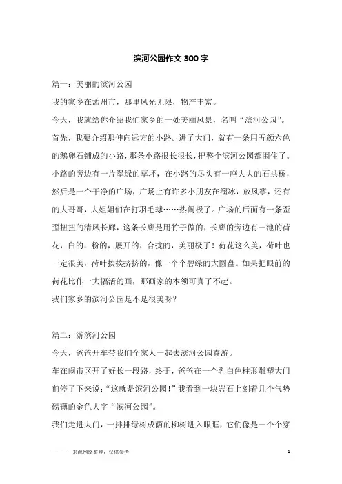 滨河公园作文300字