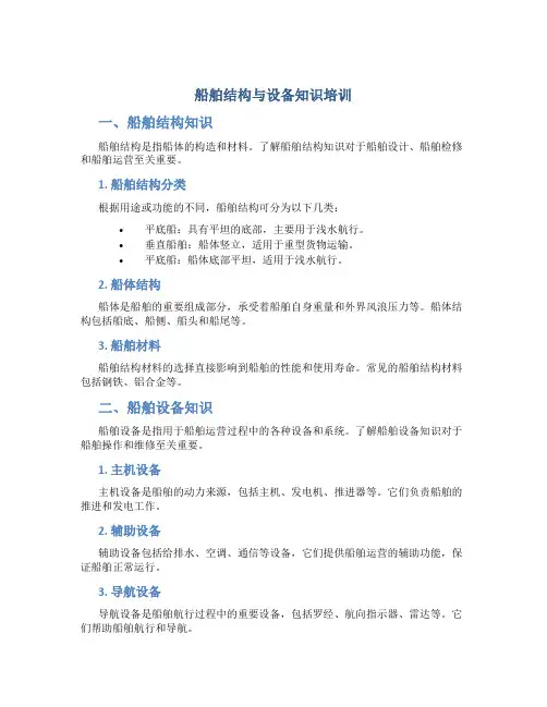 船舶结构与设备知识培训