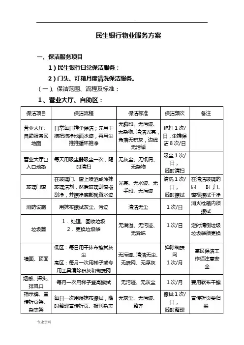 民生银行物业服务方案