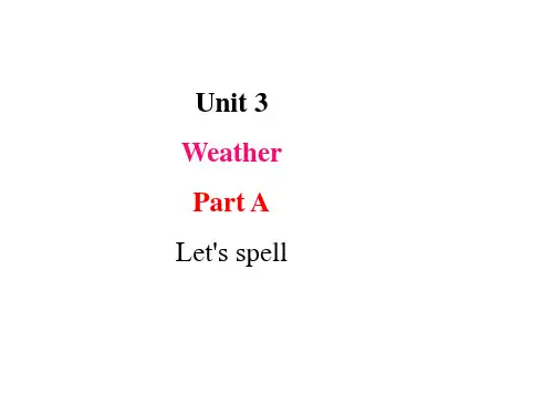 人教PEP版四年级下册英语Unit 3 Weather  Part A Let's spell课件