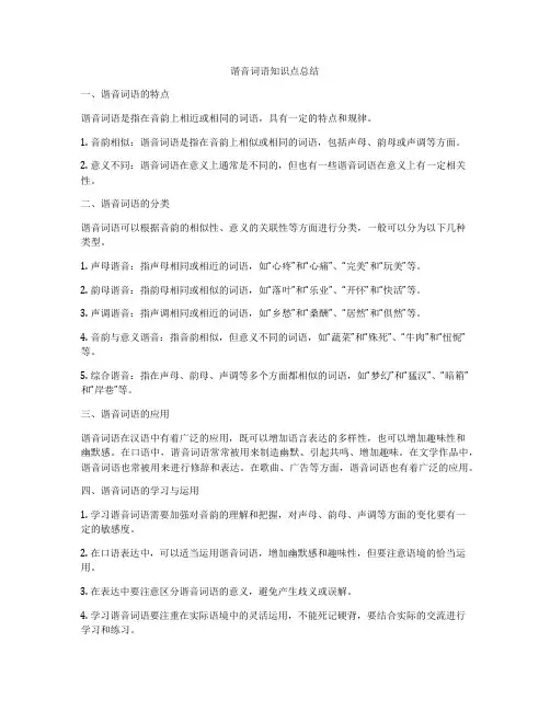 谐音词语知识点总结