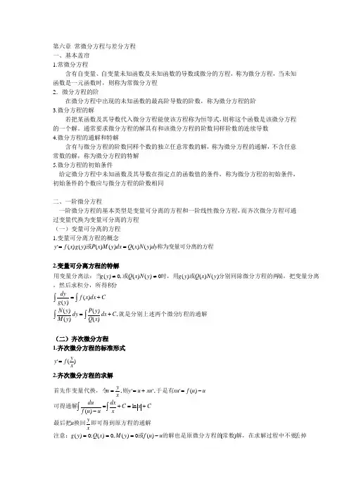 第6章 常微分方程与差分方程