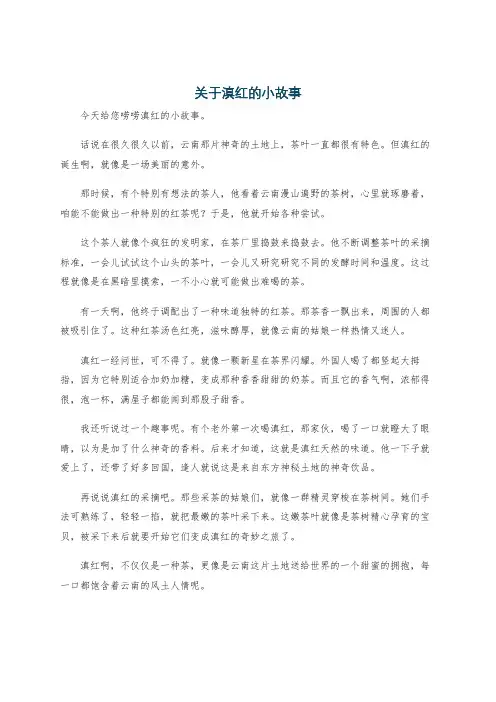 关于滇红的小故事