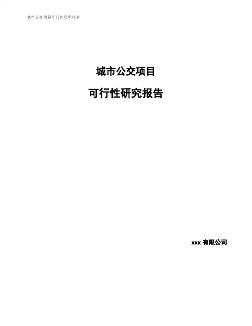 城市公交项目可行性研究报告