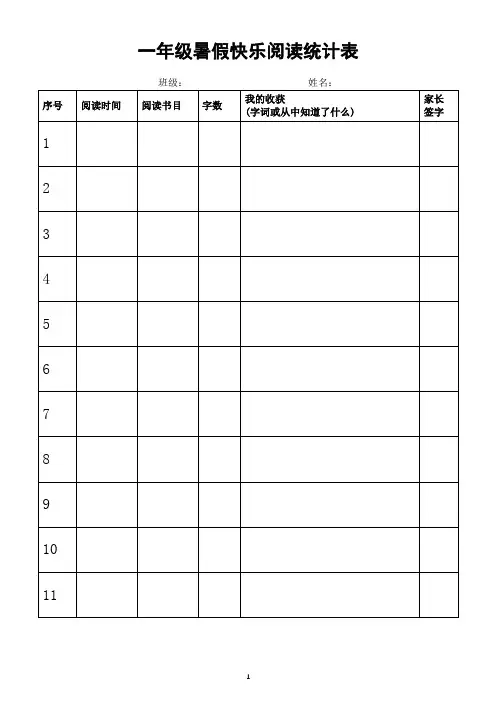 小学语文部编版一年级《暑假作业》
