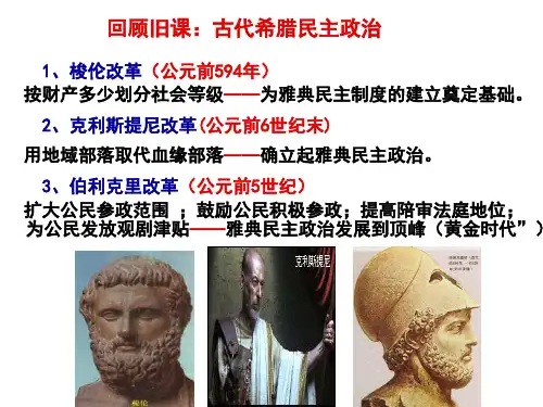 人教版高中历史选修一·第一单元第一课 雅典城邦的兴起