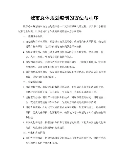 城市总体规划编制的方法与程序