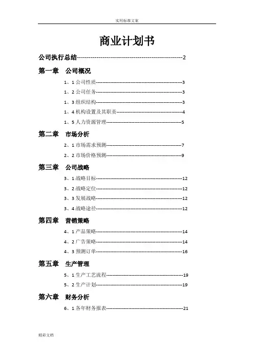 商业的计划清单书完整版)