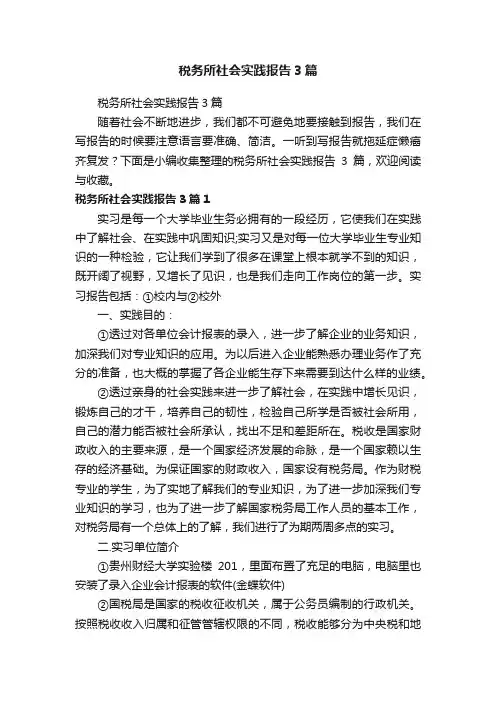 税务所社会实践报告3篇