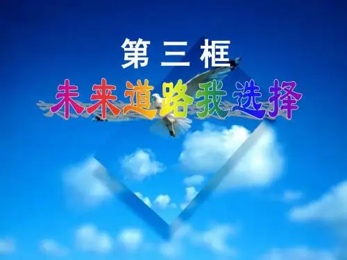 《未来道路我选择》参考课件1